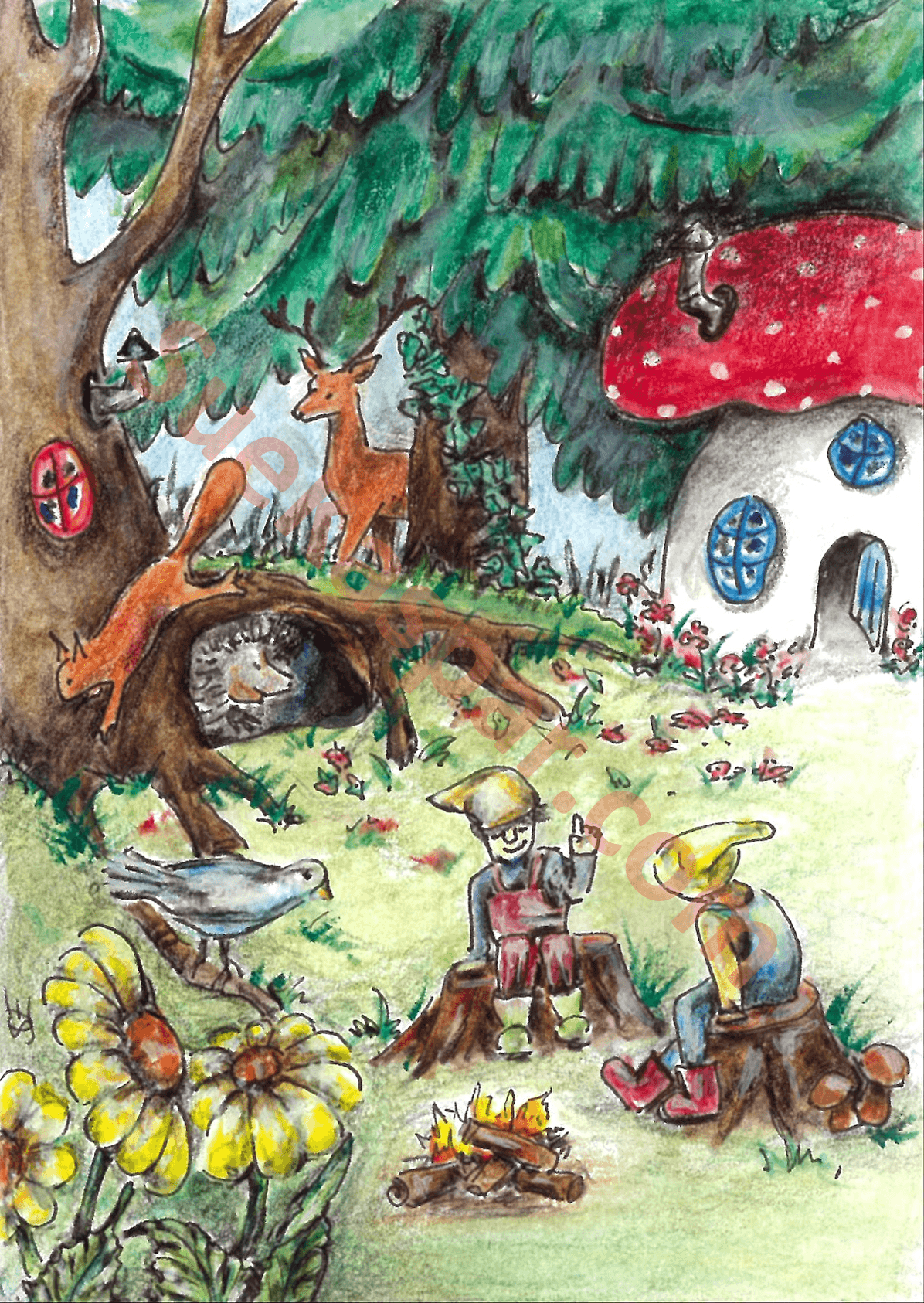 Freunde am Lagerfeuer